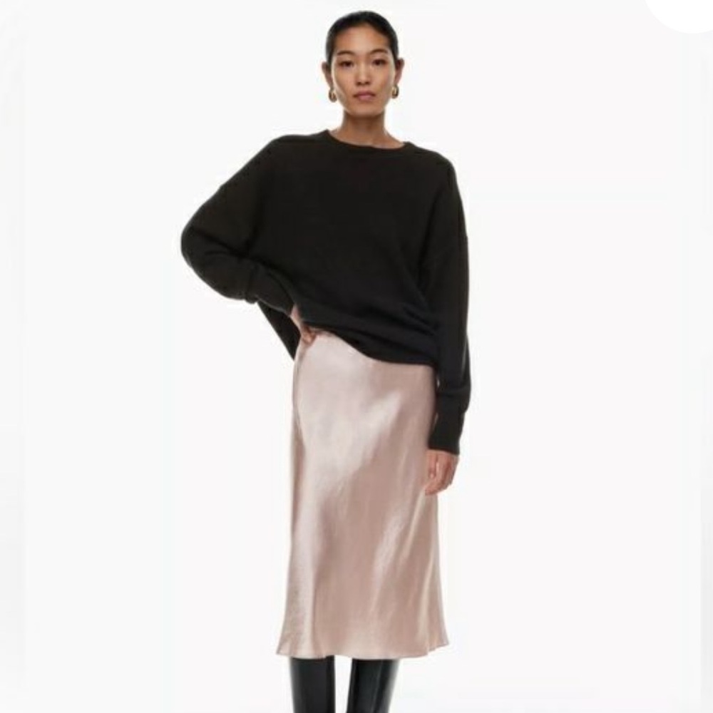 Aritzia Babaton Satin Slip Midi Skirt Size 4